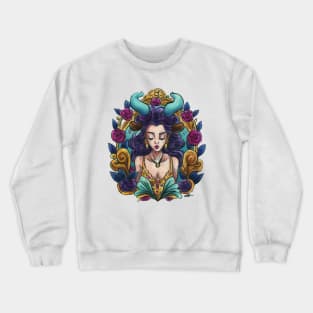 Zodiac Sign Taurus Art Deco Watercolour Crewneck Sweatshirt